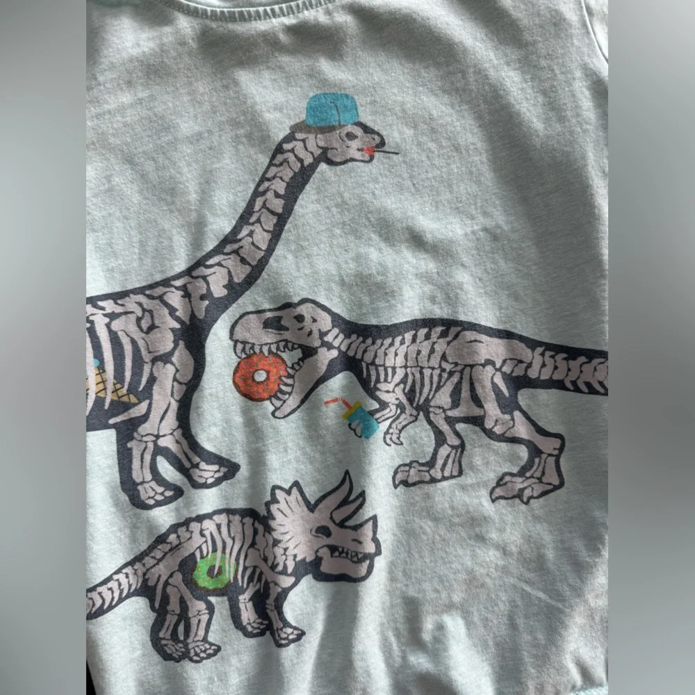 4T Andy & Evan Light Blue Dinosaur Tee